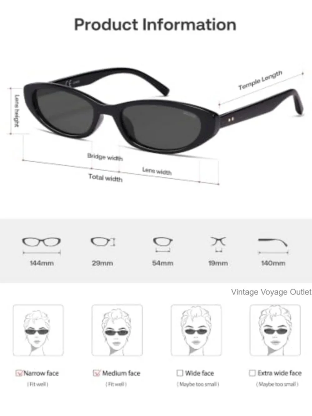 Y2K Cat Eye Polarized Sunglasses UV400 Lightweight Oval Retro Sunnies Unisex
